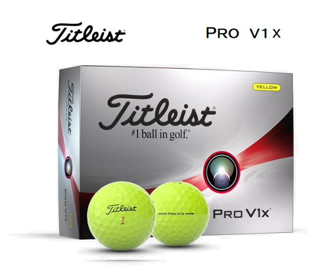 タイトリスト　PRO V1X　ローナンバー　2023年モデル　ダースボール 　[イエロー]